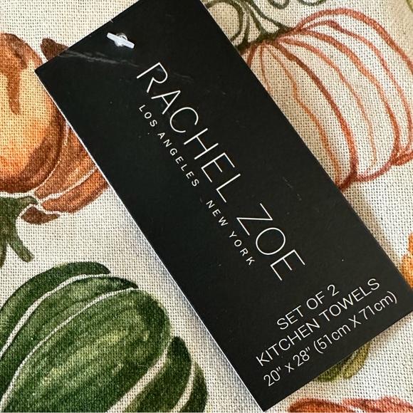 NEW Rachel Zoe PUMPKIN Fall Kitchen Towel Set/2 🍁🍂🍁🍂🍁 - Picture 2 of 6